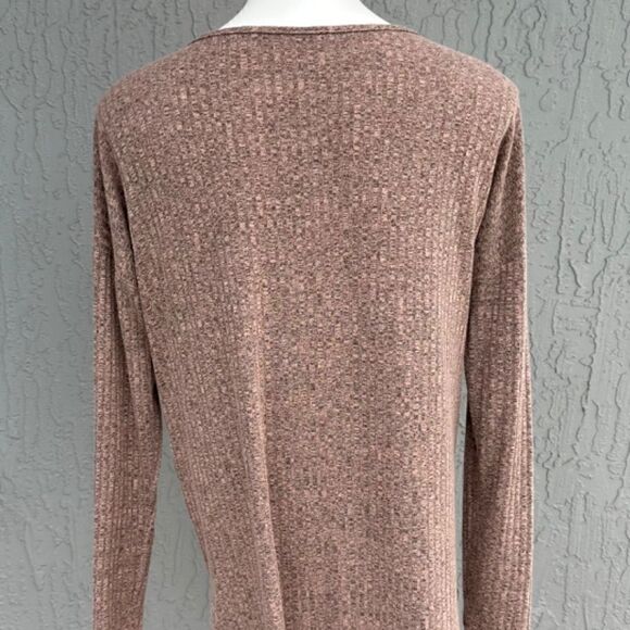 No-Bel Ribbed Long sleeve Tunic Dusty Rose L EUC - Picture 2 of 5